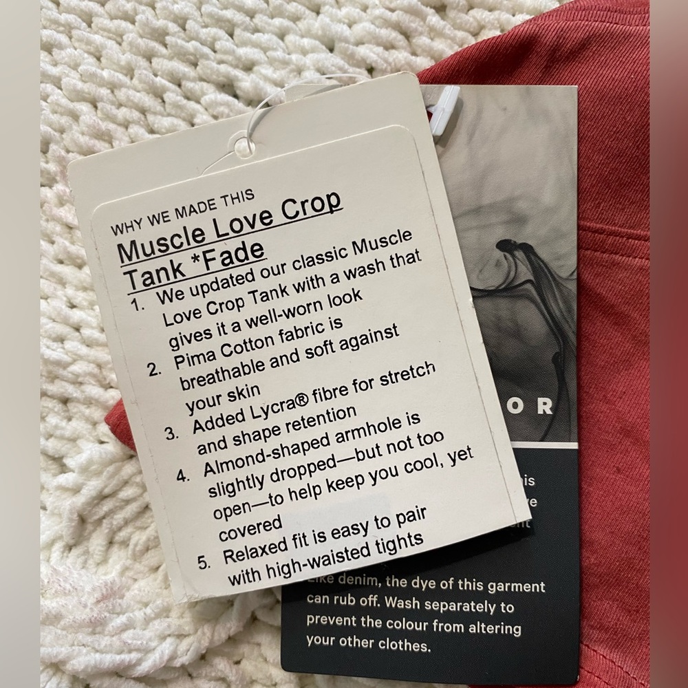 Lululemon Muscle love crop tank fade NWT Size 12